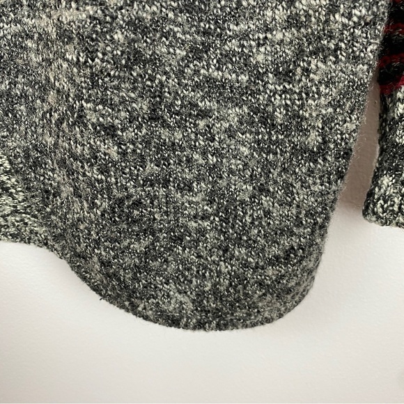 SPANNER Gray Red Wool Blend Button Wrap Knit Sweater XXL - Picture 9 of 11